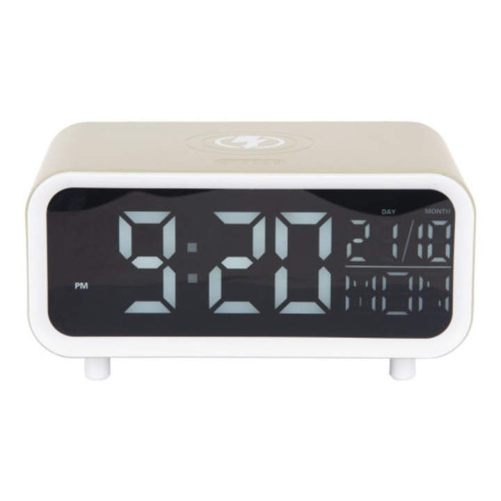 Ceas desteptator CHUNKY LED, verde, cu functie de incarcare, dimensiuni 16x11x8.6cm