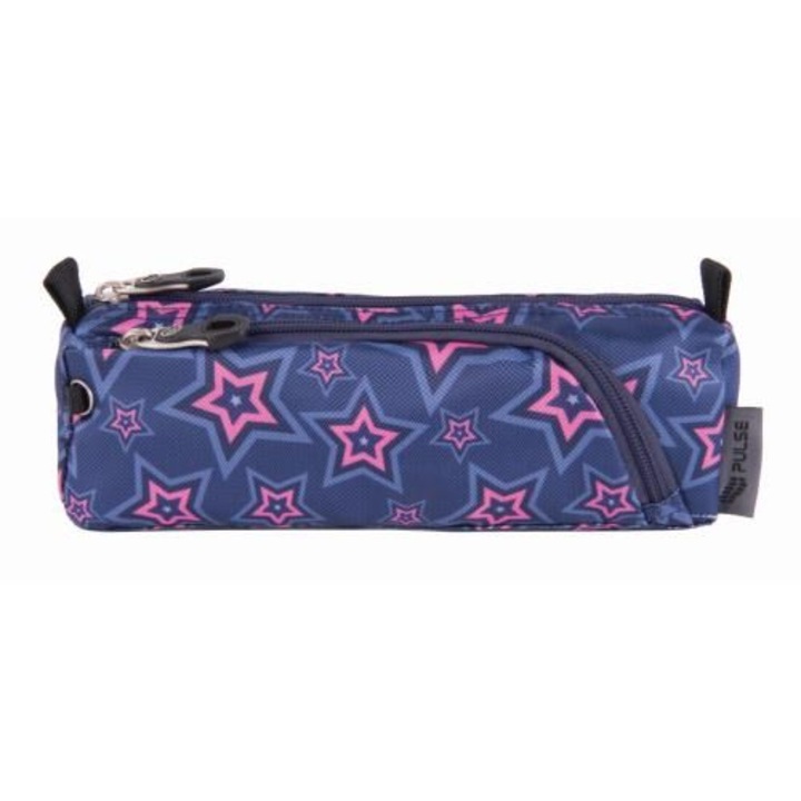 PULSE Pink Stars несесер с две отделения 70x225x55 мм, син