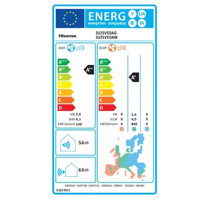 Aparat de aer conditionat Hisense New Comfort DJ25VE0AG-DJ25VE0AW Inverter 9000 BTU