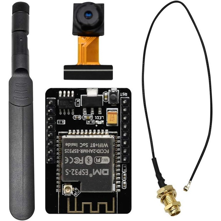 ESP32-CAM Biglistening 2.0MP модул за камера, 8DBI, черен, 27x40.5x4.5mm