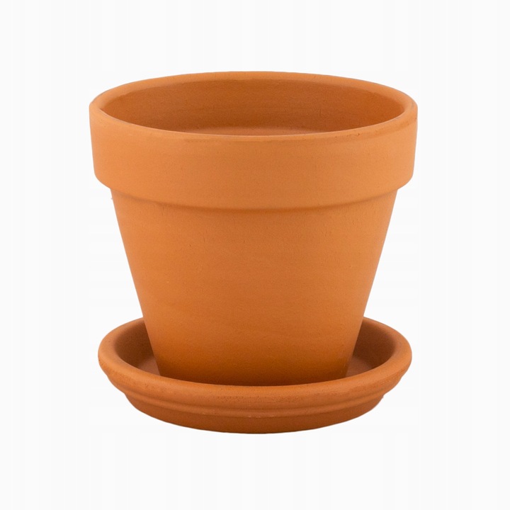 Ghiveci Terakota, Deroma, 13cm, cu suport, caramiziu