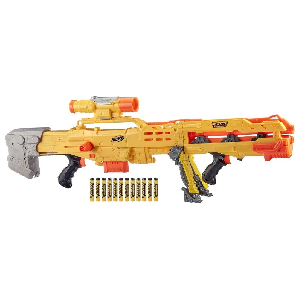 Pistol Nerf N-Strike Longshot CS-6 ICON, set 3 in 1, 12 sageti