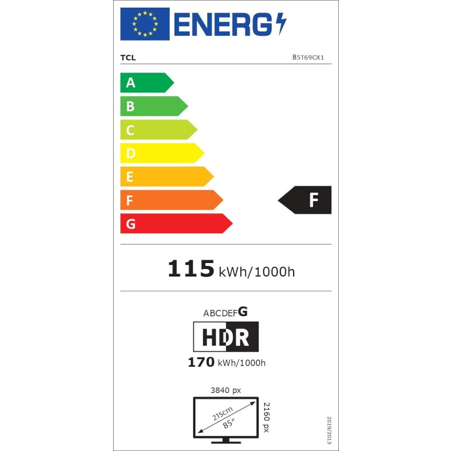 Televizor Smart QLED TCL 85T69C, 215 cm, Ultra HD 4K, Google TV, Negru