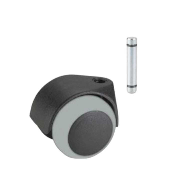 Bútorkerék, Dörner + Helmer, D50mm, TPE, 40 kg, csapszeg 8x31mm