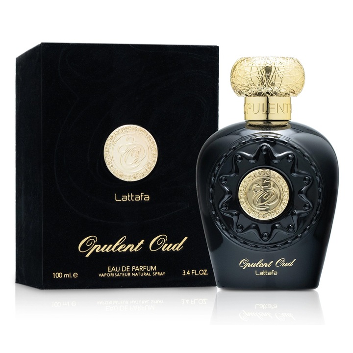 Apa de parfum Opulent Oud, Lattafa, Unisex, 100ml cu mostra 2ml