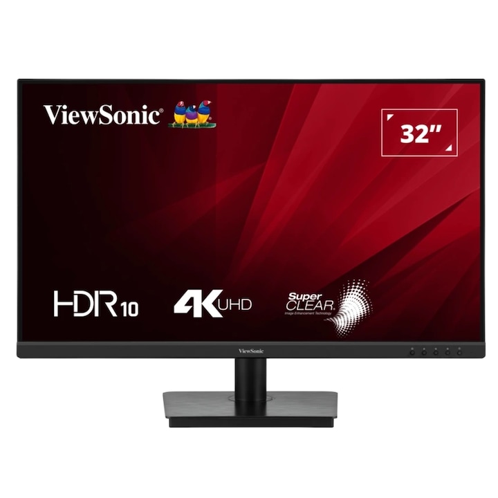VA LED monitor VA3208-4K-HD ViewSonic 31.5" VA3208-4K-HD, UHD 3840 x 2160, HDMI, DisplayPort fekete