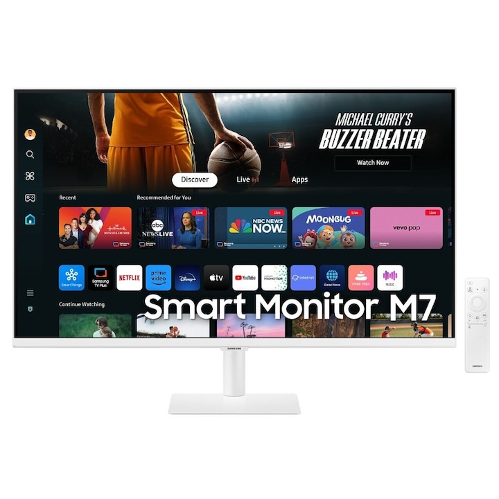 Samsung 32" LS32DM703UUXDU VA LED monitor, UHD 3840 x 2160, HDMI, hangszórók, fehér