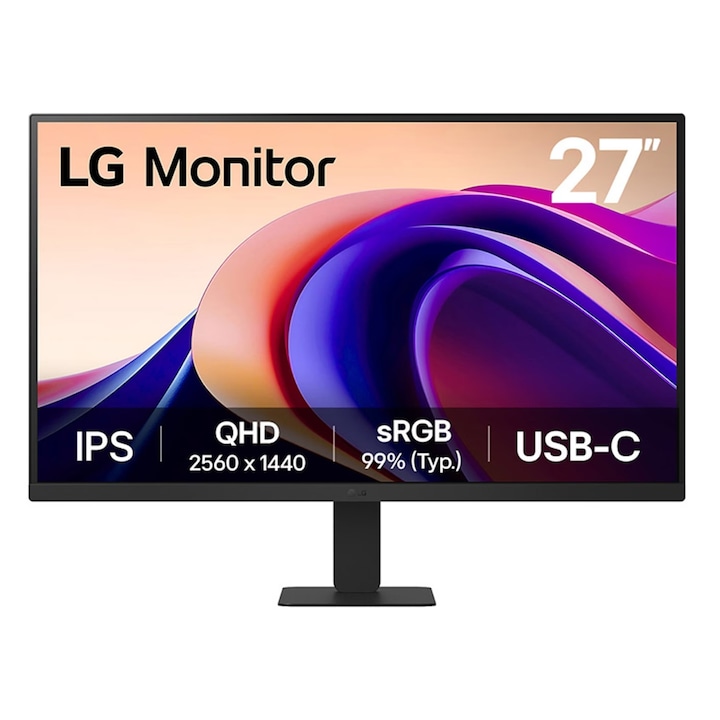 LG 27" 27U631A-B IPS LED monitor, QHD 2560 x 1440, HDMI, 100 Hz, 5 ms, fekete
