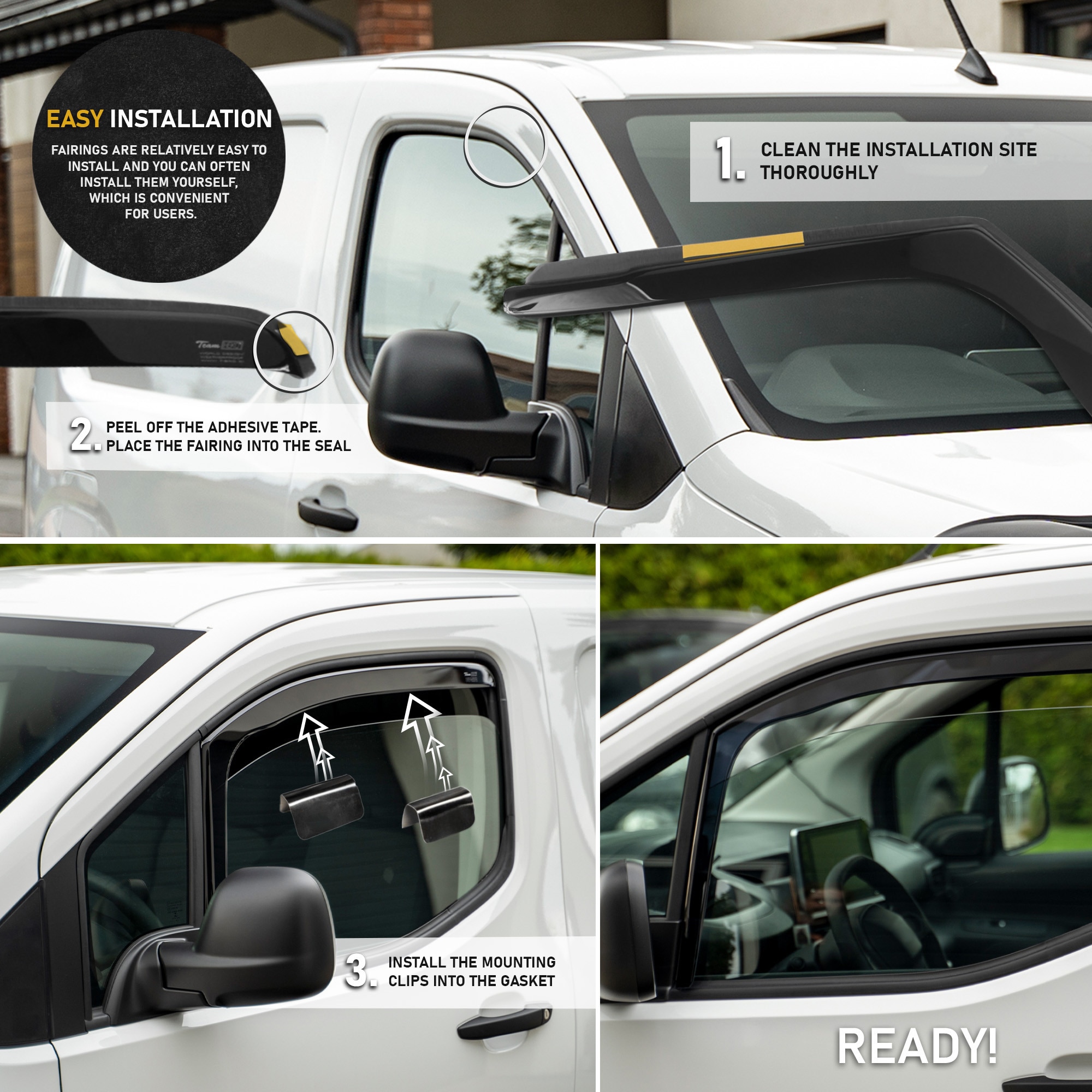Deflectoare pentru geamurile laterale din fata, Chromemaster, Renault ...