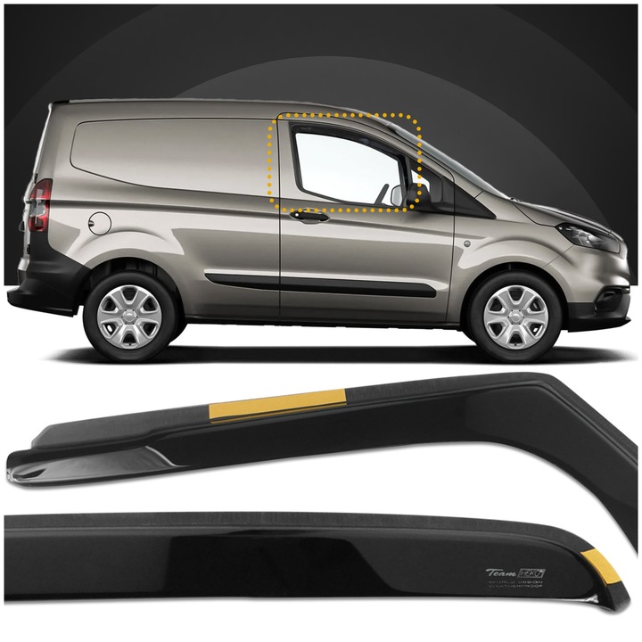 Deflectoare pentru geamurile laterale din fata, Chromemaster, Ford Transit Courier I B460, MPV 2014-2023, Negru