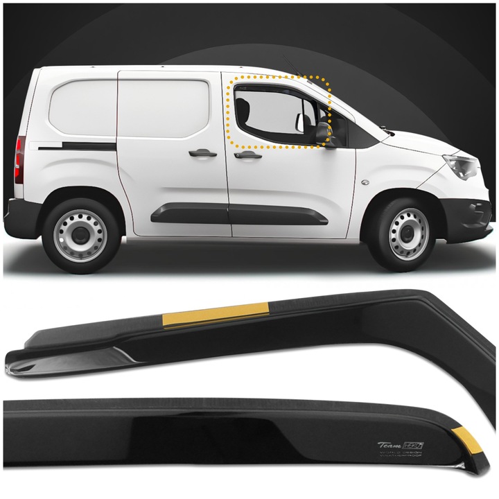 Deflectoare pentru geamurile laterale din fata, Chromemaster, Opel Combo E K9, MPV 2018-, Negru