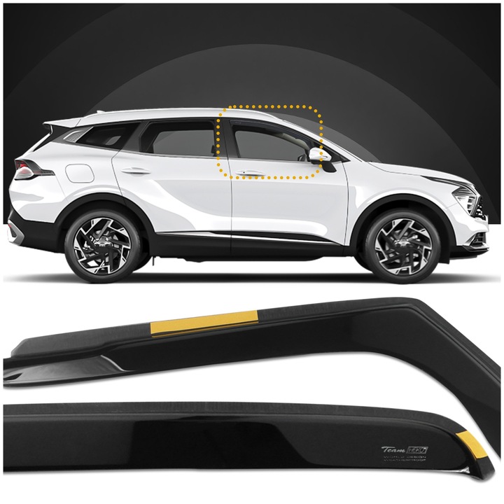 Deflectoare pentru geamurile laterale, Chromemaster, KIA Sportage V NQ5, SUV 2022-, Negru