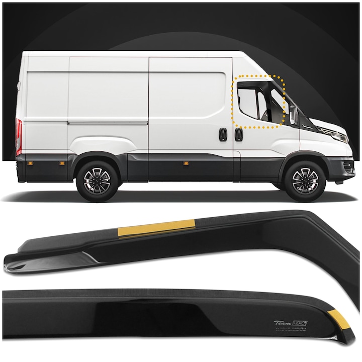 Deflectoare pentru geamurile laterale din fata, Chromemaster, Iveco Daily III, VAN 2014-, Negru