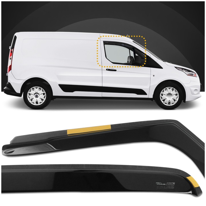 Deflectoare pentru geamurile laterale din fata, Chromemaster, Ford Transit Connect II Mk2, V408, MPV 2013-2024, Negru