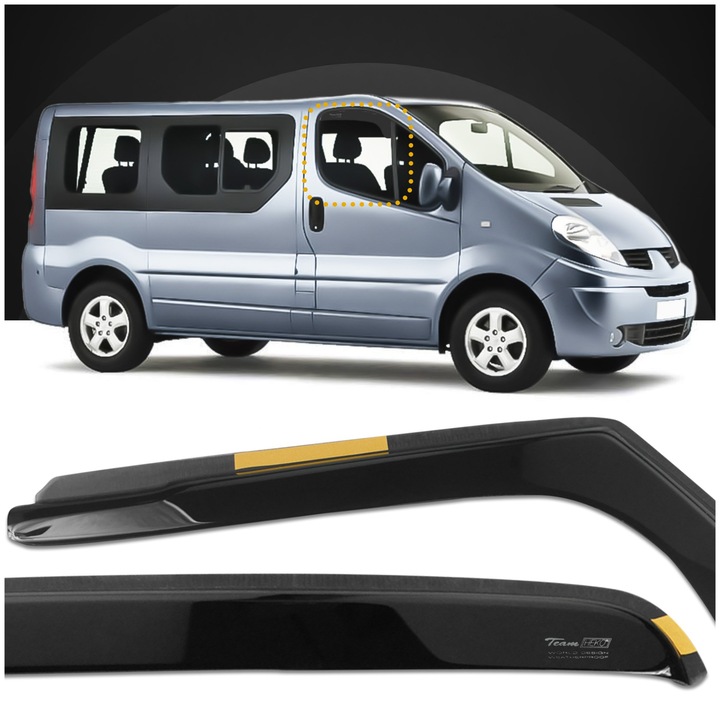 Deflectoare pentru geamurile laterale din fata, Chromemaster, Renault Trafic II X83, FL, VAN 2001-2014, Negru