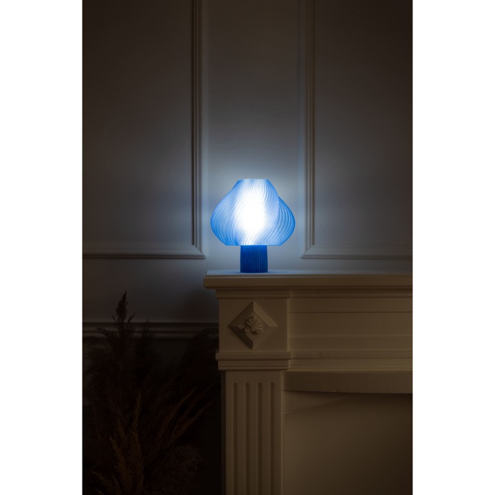 Lampa decorativa 3D printata | Design modern spiralat | Lumina ambientala calda | Ideala pentru birou, dormitor sau living