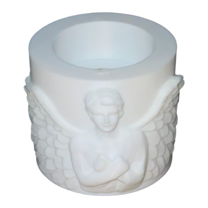 Fehér angyalos gyertyatartó