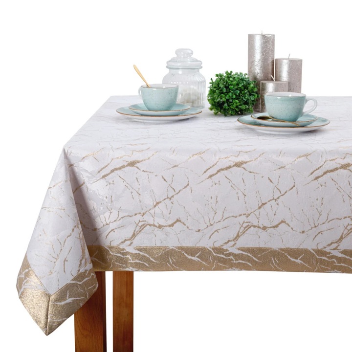 Fata de masa Textilia marmorat, teflonata, auriu 160x300 cm