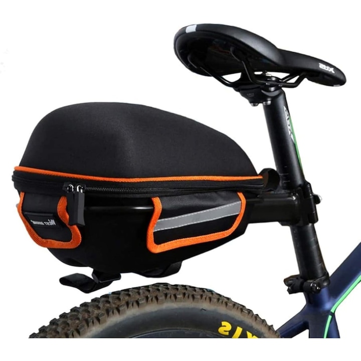 Portbagaj pentru bicicleta, Premium, Simply Joy, Impermeabil si Reflectorizant, Usor de Instalat, Capacitate Mare, Cadou pentru Ciclisti, Negru