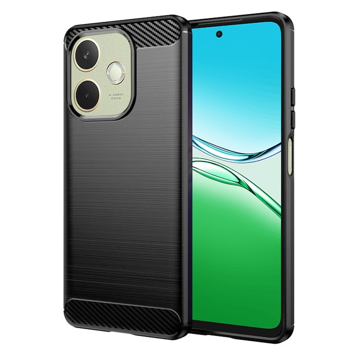 Кейс за Realme A5 Pro, tpu, въглеродно черен