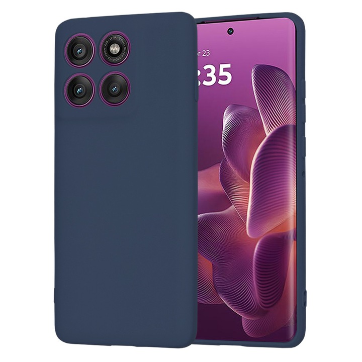 Защитен калъф за Motorola Edge 60 Pro, H75, Плат, Тъмносин