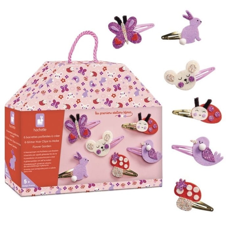Set creativ Janod, 6 agrafe de par, multicolor, 16.5x14x4cm