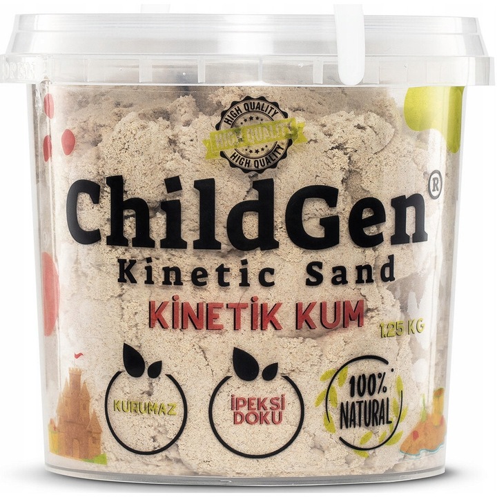 Pasta modelabila ChildGen, nisip kinetic natural 500g, antialergic, fara gluten, bej