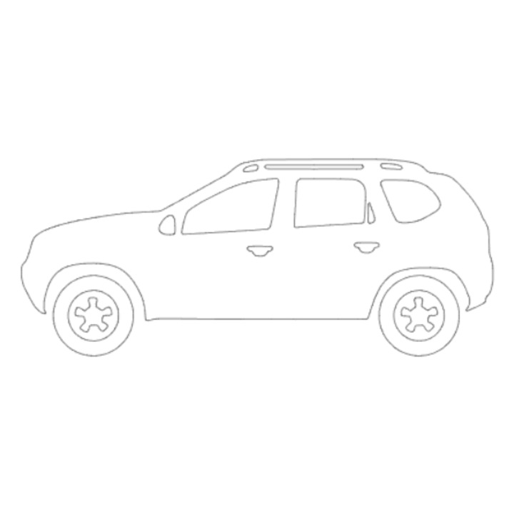 Sticker Dacia Duster, Alb, 15 cm