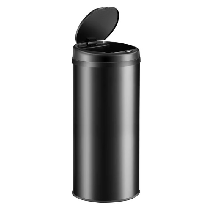 Cos de gunoi cu senzor, Monzana, inox, negru, 40 l, 30x69cm