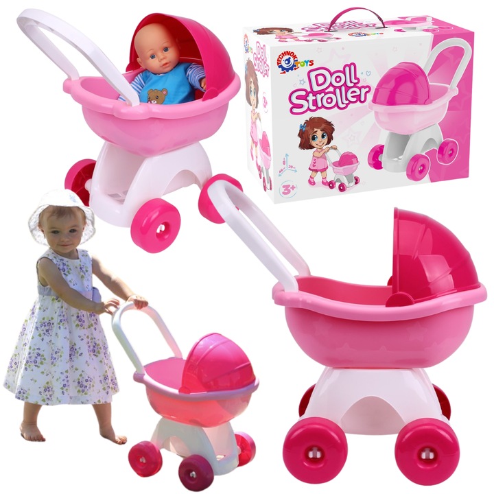 Babakocsi babáknak, maxi, színes, nagy kerekek, szett