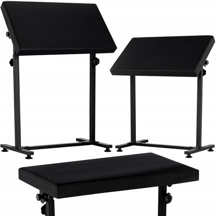 Cotiera profesionala pentru salon de tatuaje Calissimo, reglabil, 40x70cm, inaltime 77-115cm, latime 62cm, negru