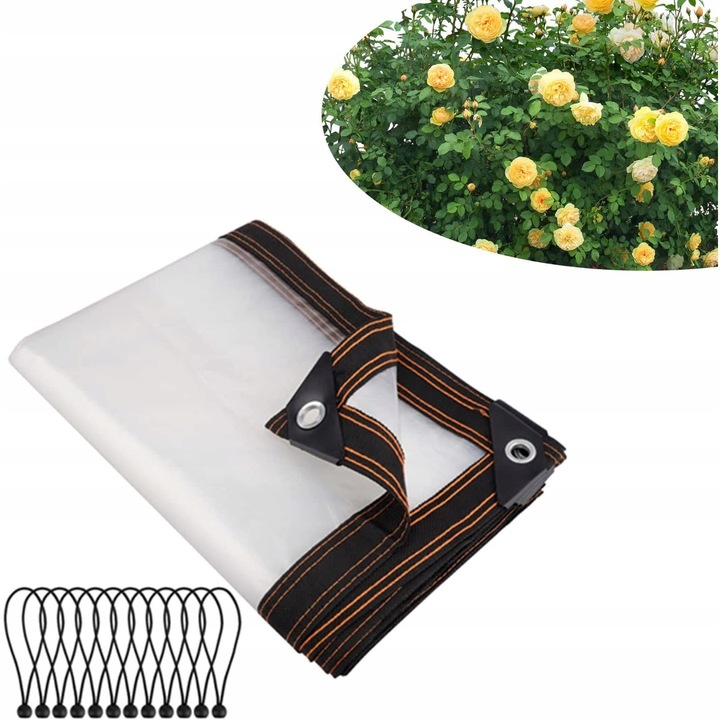 Prelata de gradina, Luka, Impermeabil, 2 x 3 m, Pentru protectie impotriva vremii, Transparent