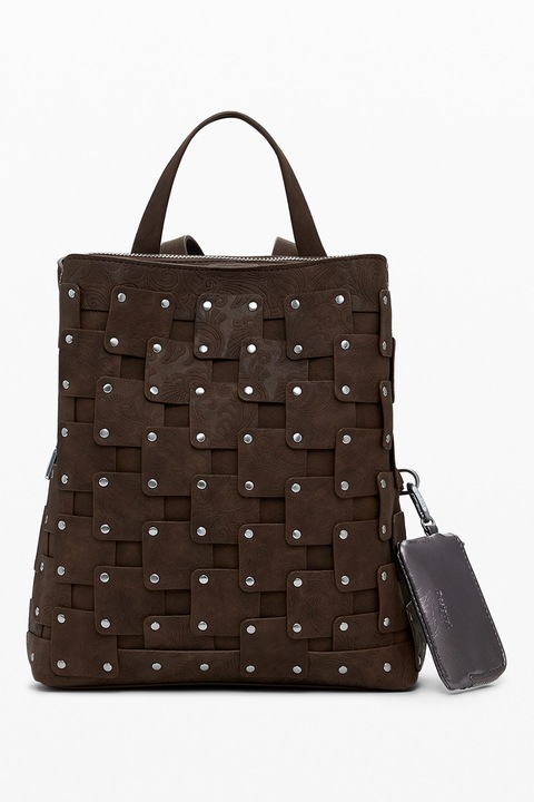 DESIGUAL, Rucsac din piele ecologica cu etui detasabil, Maro