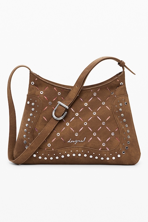 Desigual Keresztpántos perforált táska, Barna