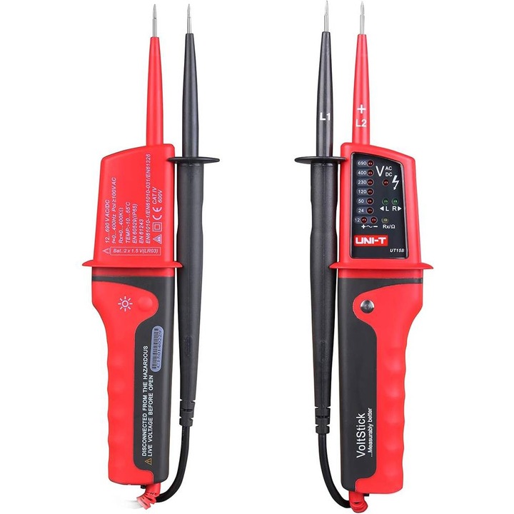 Tester de tensiune 7 in 1 UT-15B, 12-690V, VAC, VDC, OHM