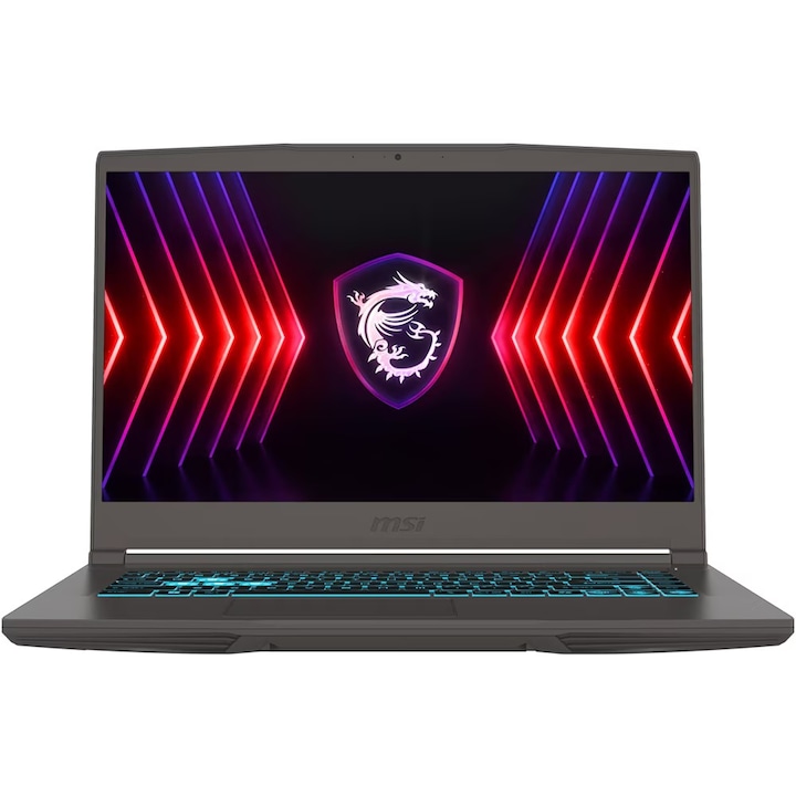 Játékos Laptop MSI Thin 15 B12VE-2673XRO, Intel Core i5-12450H akár 4.4GHz, 15.6" Full HD, 16GB, 512GB SSD, NVIDIA GeForce RTX 4050 6GB, FreeDOS, Fekete