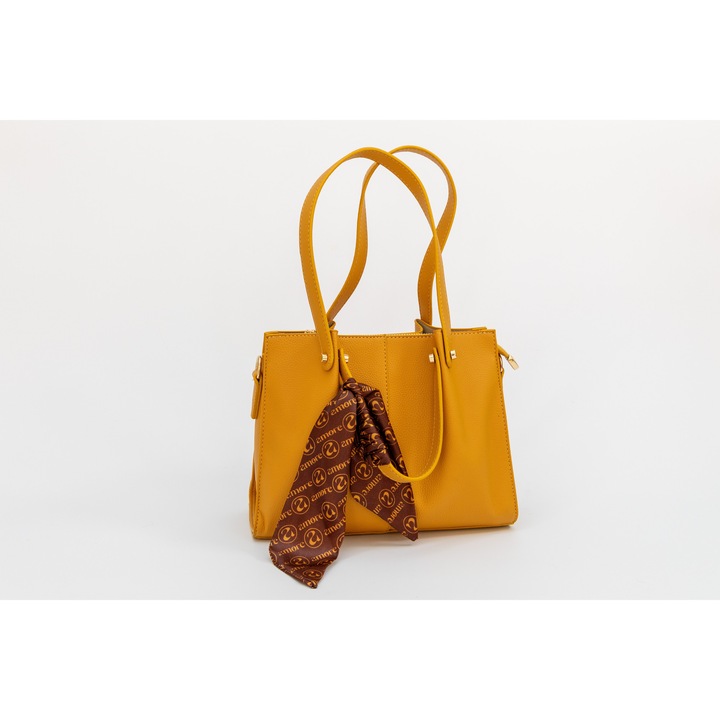 Klasszikus női táska, AMORE Giulia, mustársárga