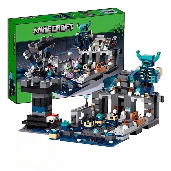 Комплект строителни блокове, комплект блокове за замък, сцена с руини на древен град, AjieQaQ, празничен или парти подарък, подходящ за деца на 8 и повече години, екологичен материал, висококачествен ABS, 584 броя, многоцветен