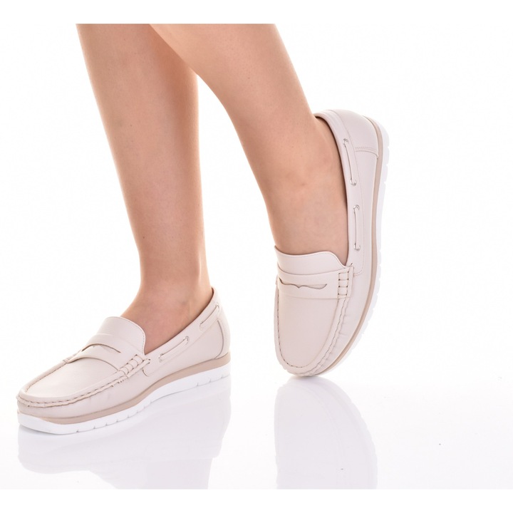 Дамски мокасини Martinus, бежови, екокожа, ежедневни, лятна колекция 2025, 38 EU