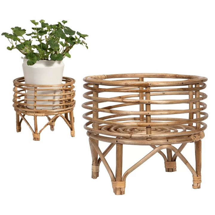 Suport pentru flori Boho, bambus natural, 31x28cm, set