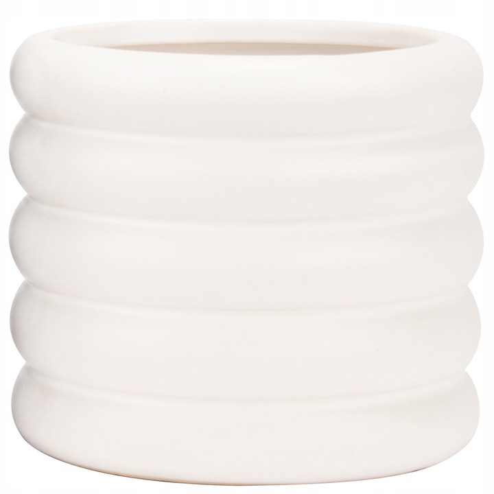 Ghiveci ceramic alb, Skandi, design minimalist, 15cm