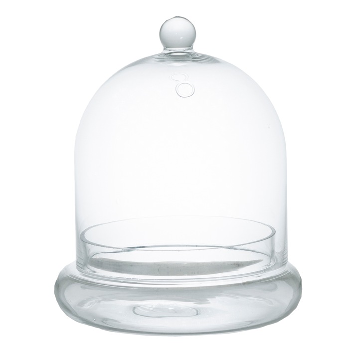 Platou clopot, Skandi, 17 cm, Pentru prajituri si fructe, Transparent