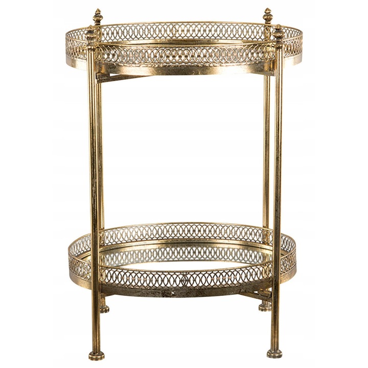 Masuta metalica Skandi, 2 rafturi, 65.5x46x34.5cm