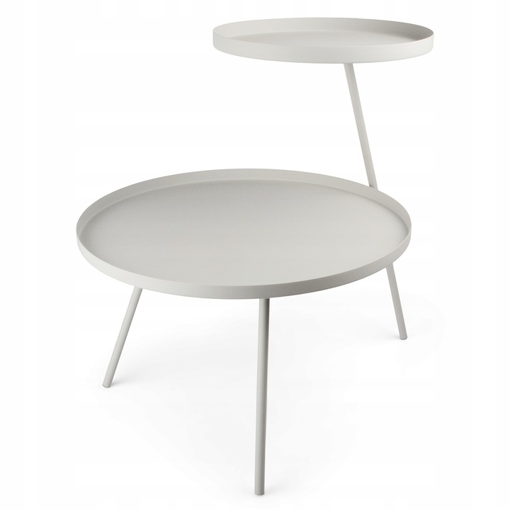 Mese set 2 bucati Ruben, metal, gri, 30x45cm, 51x45.5x51cm