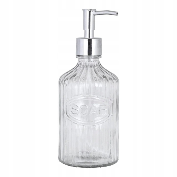 Skandi szappanadagoló, átlátszó üveg, 500ml, 22x8cm
