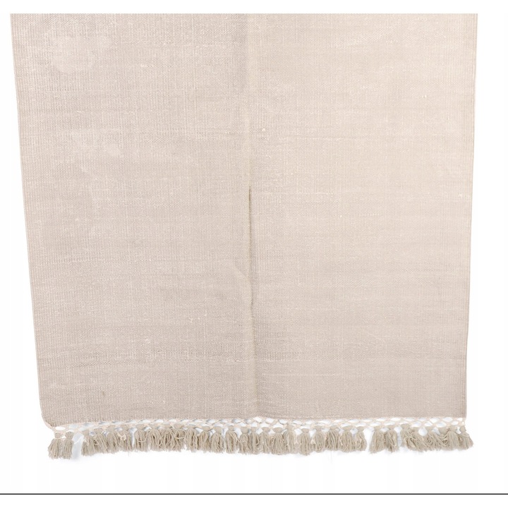 Covor din bumbac, DYKSA, 180x120cm, cu franjuri, bej