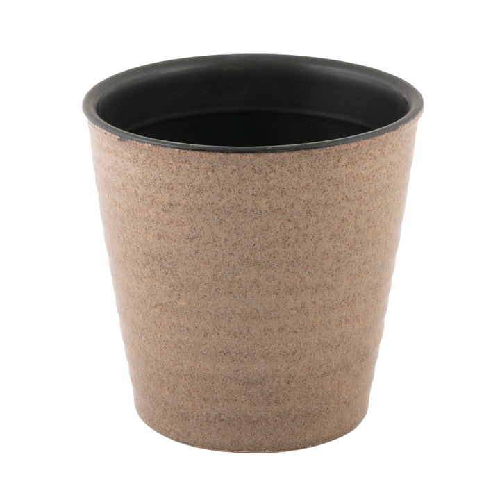 Ghiveci ceramic Zengin, maro, 14cm x 13.5cm, cu suport din fetru