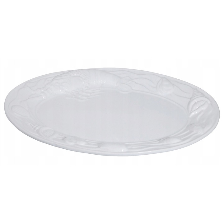 Platou ceramic Lobster, alb, 47.5x36x4cm