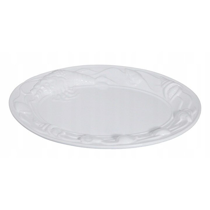 Platou ceramic DYKSA Lobster alb 41x30x3.5cm