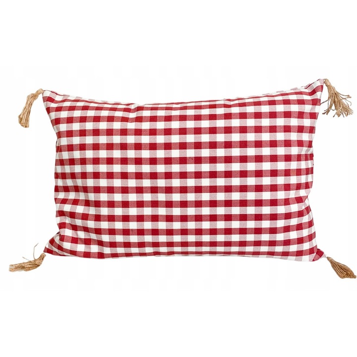 Skandi párnahuzat, piros, 40x60cm, cipzárral